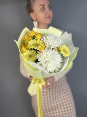 Букет"Ранее утро" с гермини