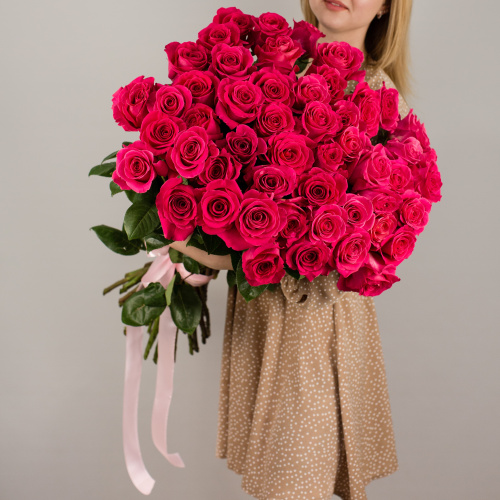 Букет из 51 розовой розы Эквадор 60 см.