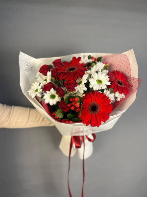 Букет" Мои воспоминания" с герберами