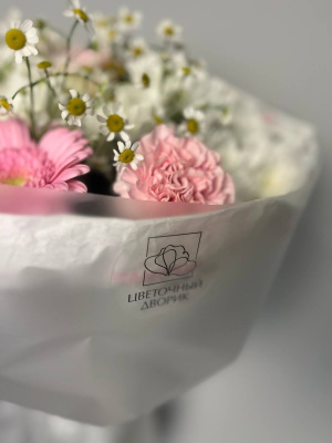 Букет с хризантемой"Нежное сердце"