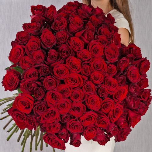 Букет из 101 красной розы 80СМ