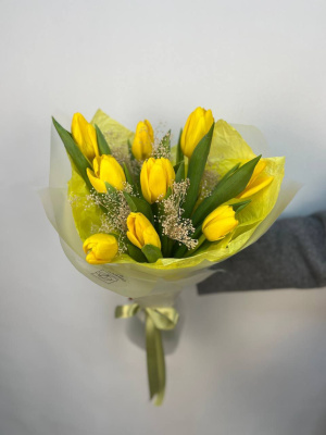 Букет" Жёлтая симфония" с тюльпанами