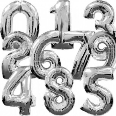 Шар цифра серебро